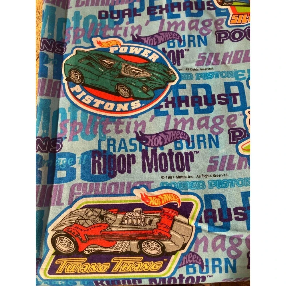 Vintage 90s Hot Wheels Curtain One Panel 1997 Muscle Race Cars Size 98 x 68